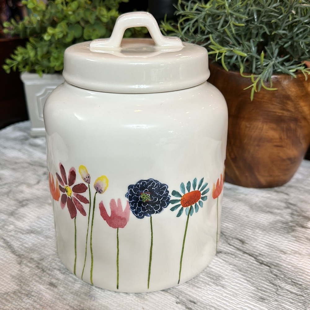 Rae Dunn Water Color Flower Canister - Picture 4 of 8